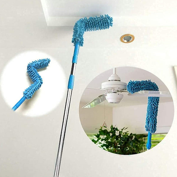 Adjustable Long Handle Microfiber Dust Brush – Foldable Ceiling & Appliance Cleaner