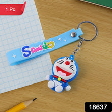 Cute Cartoon Silicone 3D Key Chain with Metal Hook & Strap (Pack of 1 / Mix Design)